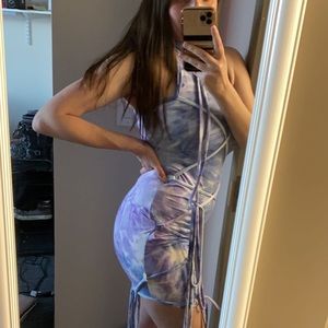 Jade Purple and White Mini Dress